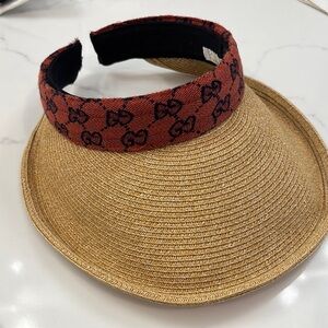 Designer inspired blue and orange Women's Visor